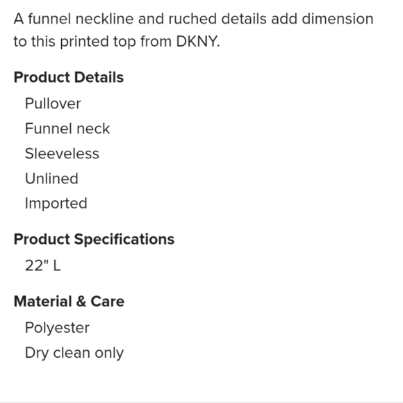 DKNY NWT PRINTED FUNNEL NECK SLEEVELESS TOP SZ LARGE - Picture 2 of 12